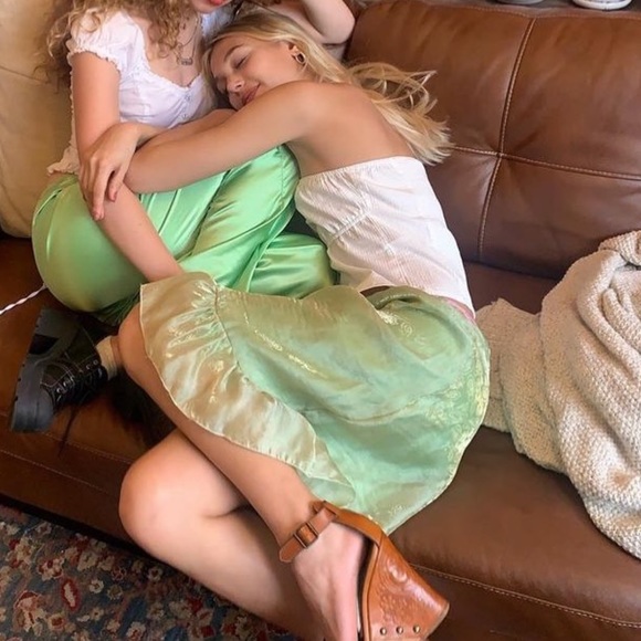 ✨WORLD OF MY OWN NYC✨Paisley Satin Ruffle Skirt - Picture 4 of 5